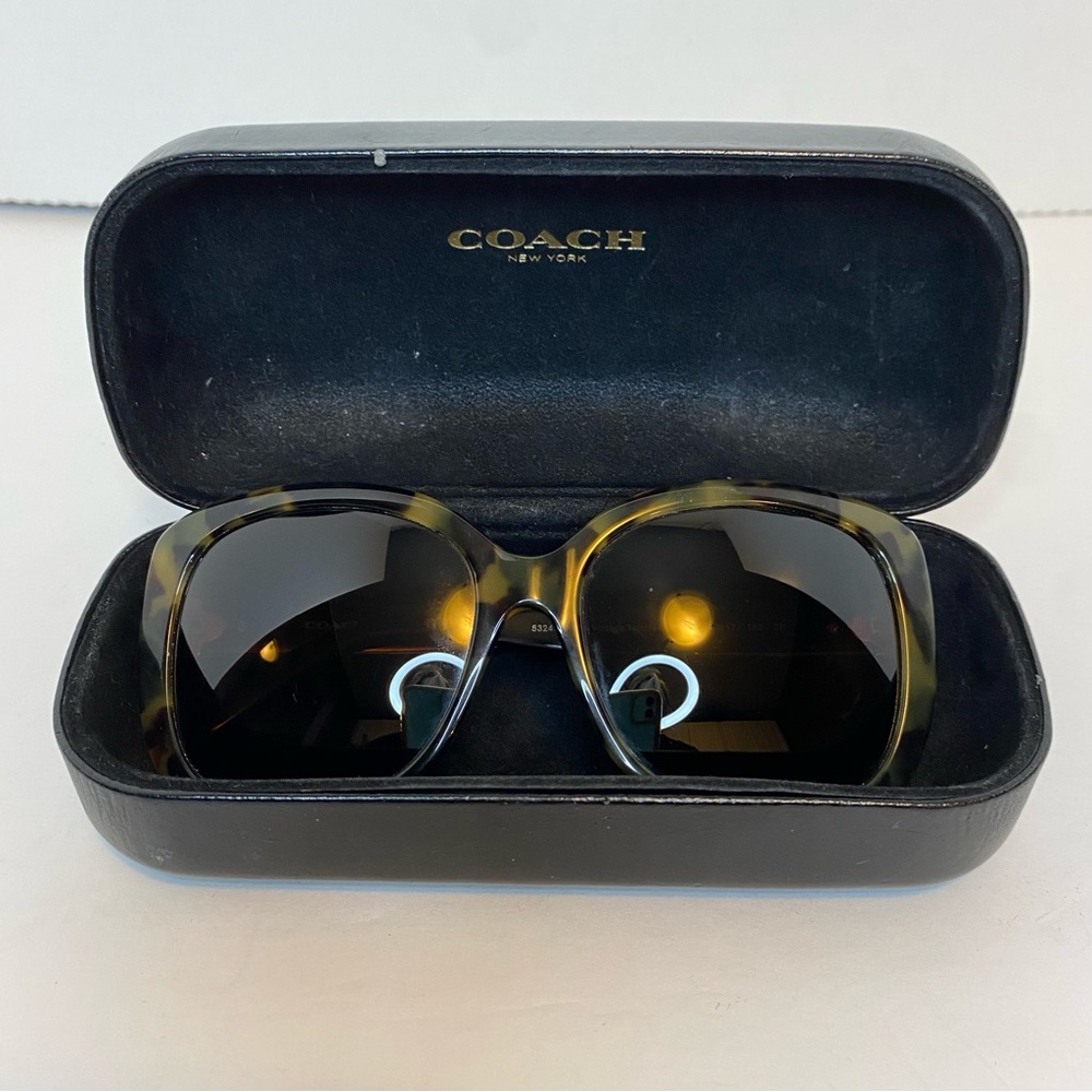 Coach Sunglasses Dark Tortoise Shell HC 8158 & Black Coach Case
